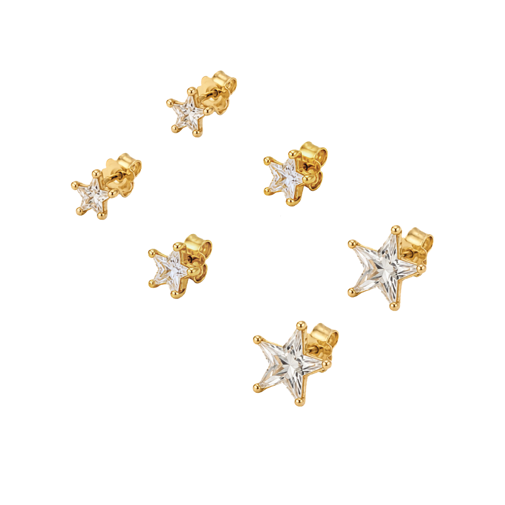 Trio de Zarcillos Cavara Estrellas