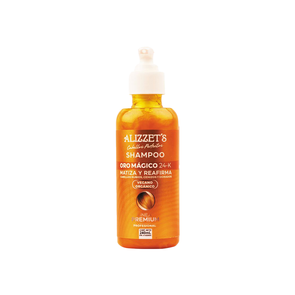 Shampoo Capilar Sin Sal Oro Magico 24-K Alizzet's 240ml