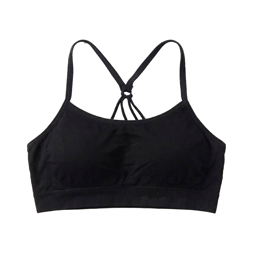 Top Bralette Visto en TV Cruzado Color Negro Talla S