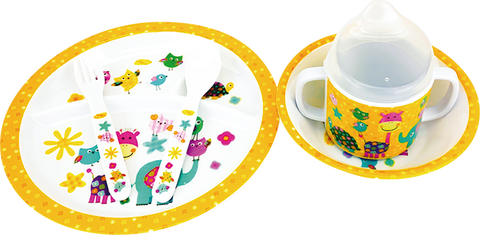 Set De Niños Ask 5 Pcs Melamina Mod 2