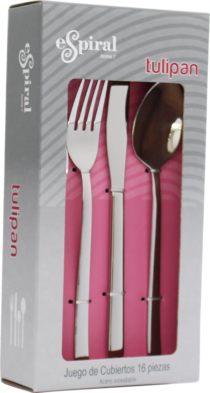 Juego Cubiertos Espiral Tulipan 16 Piezas