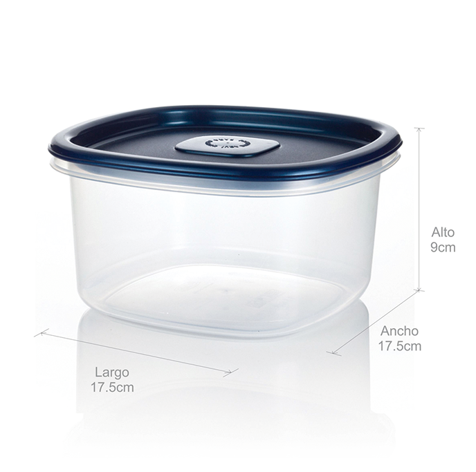Recipiente Cuadrado Estra Plus 1.5L Azul Noche