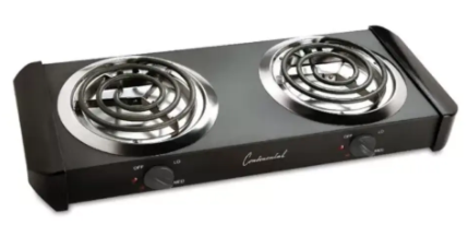 Cocina Electrica Continental Ǫuemadores Dobles de 1500 Vatios