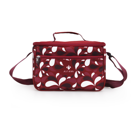 Lonchera Autana Magenta Splash + Portacubiertos Medidas: 24x18x15cm