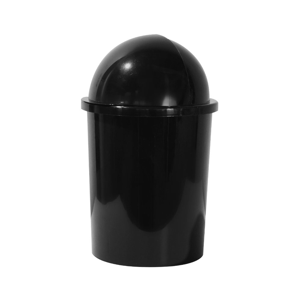 Papelera Oceano Redonda con Tapa Negra Alto 45cm Diámetro 22cm
