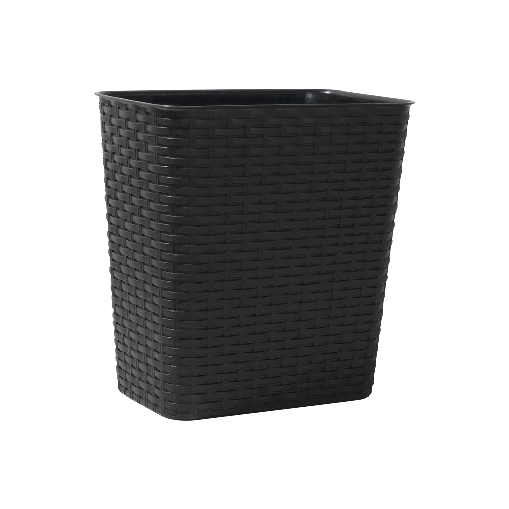 Papelera Oceano Tejida Rectangular Negra Alto 30cm Largo 29cm Ancho 19cm