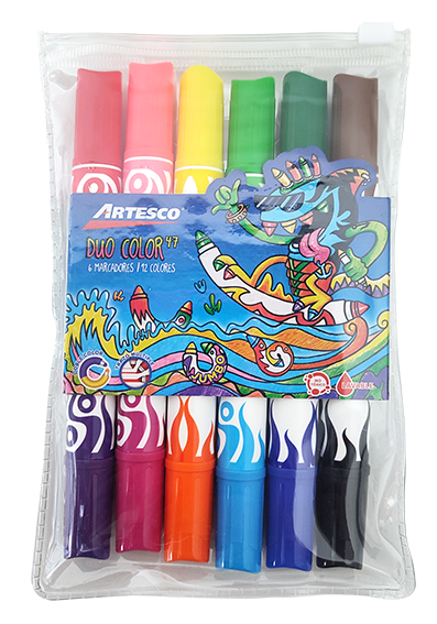 Marcadores Artesco Gruesos Duo 12 Colores
