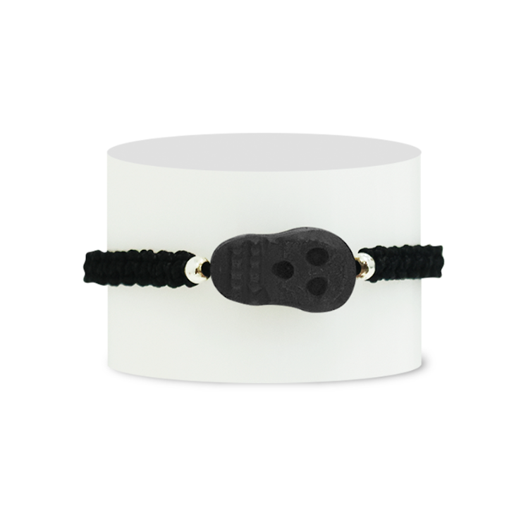 Pulsera Cavara Hombre Azabache Calavera