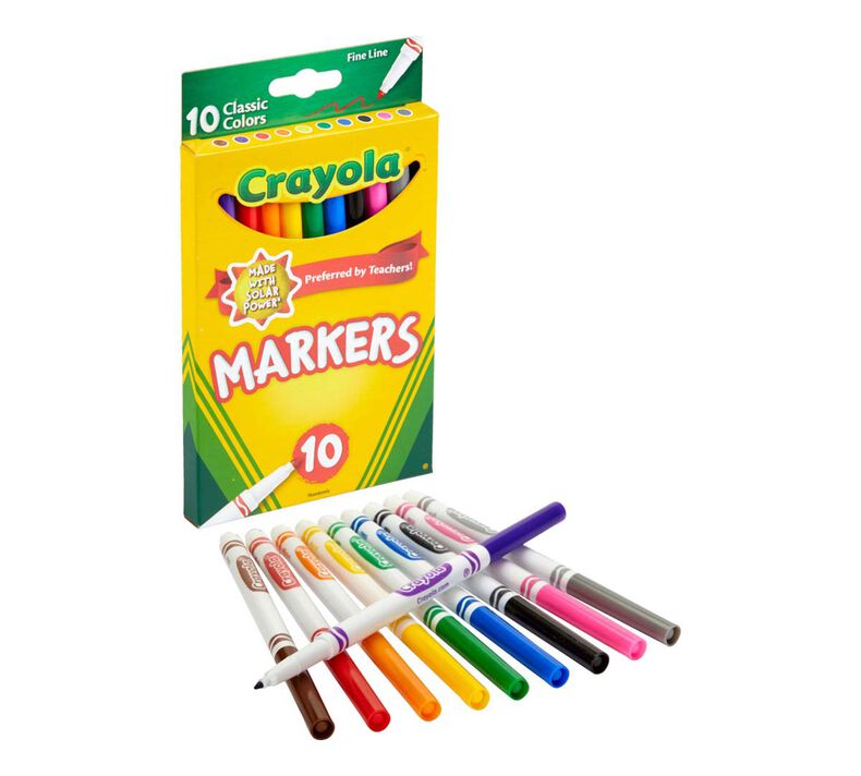 Marcadores Finos Crayola - 10 piezas