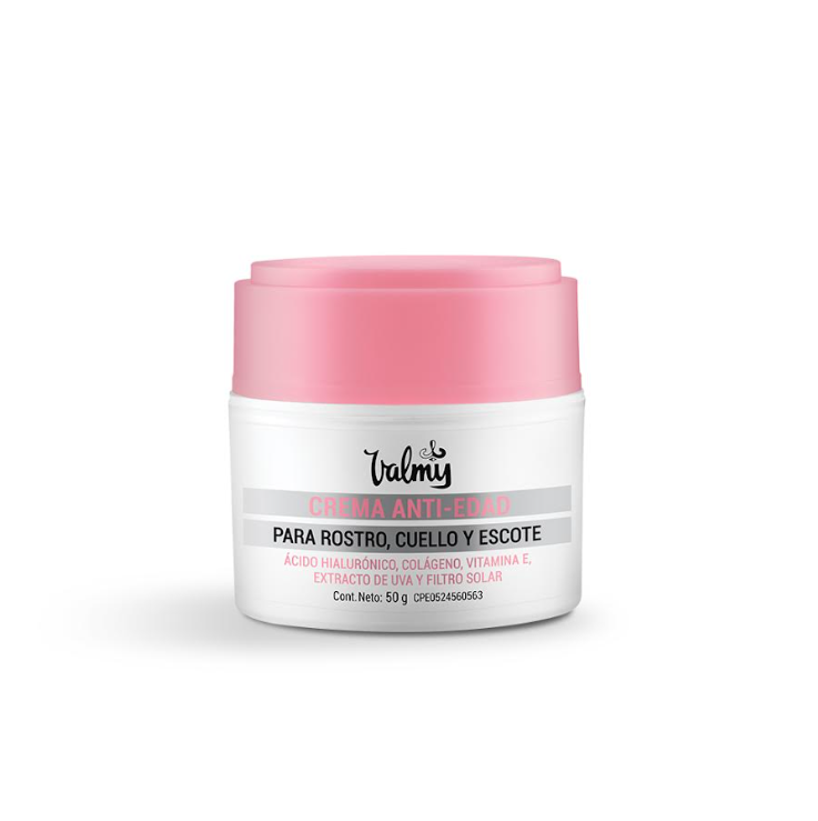 Crema Antiedad Valmy para Rostro, Cuello y Escote 50g