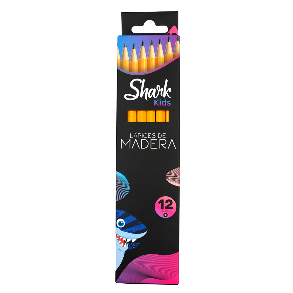 Lápices de Grafito Shark Kids - 12 piezas