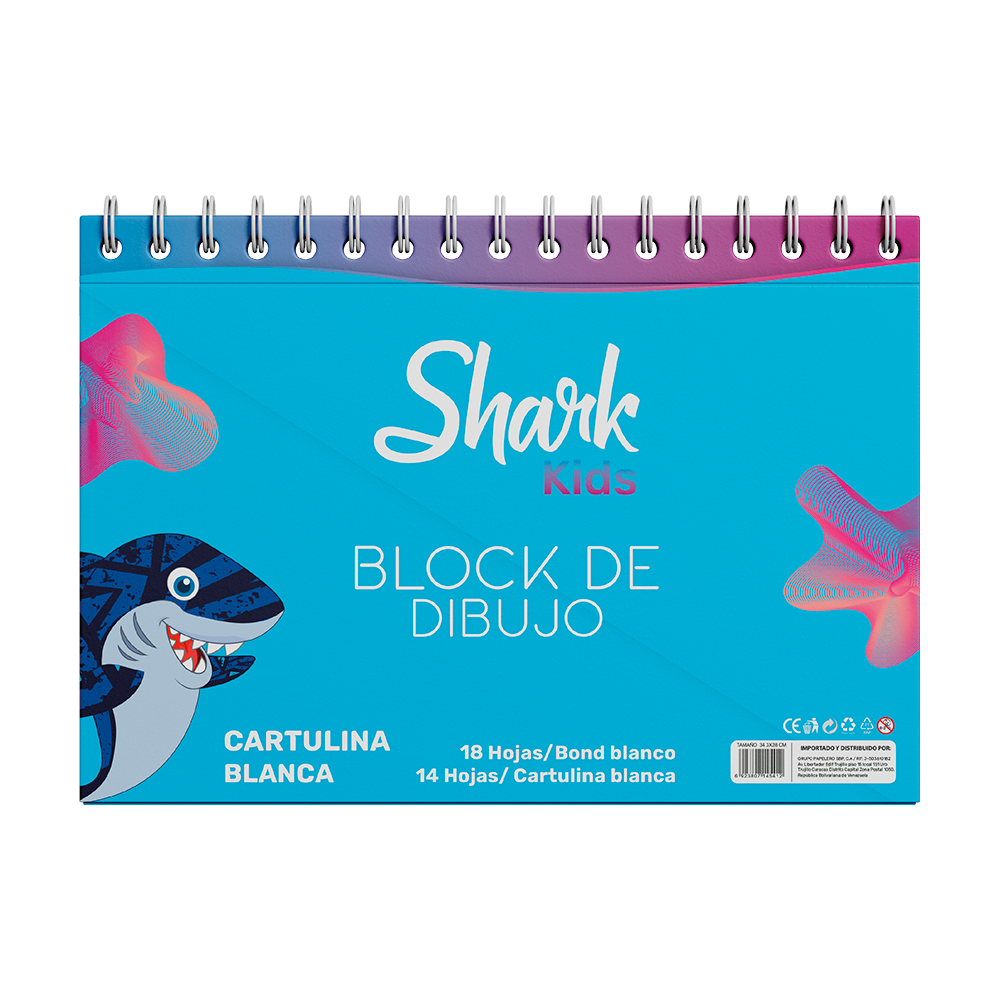 Block de Dibujo Shark Medidas: 29.8x21cm