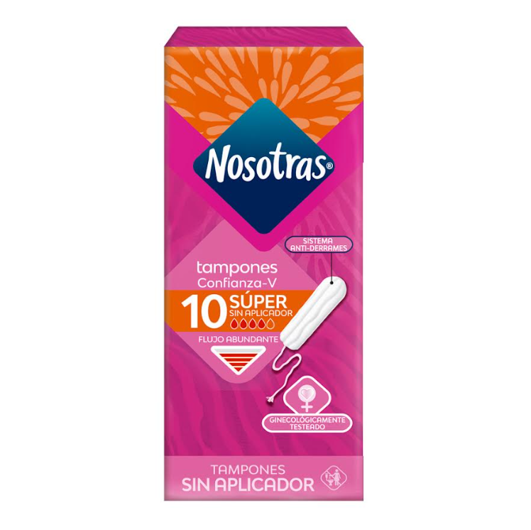 Tampones Nosotras Super Sin Aplicador 10 Unidades