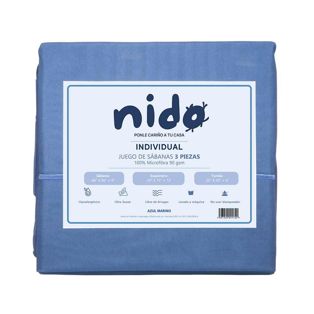 Sabana de Microfibra Individual Nido 90 GSM