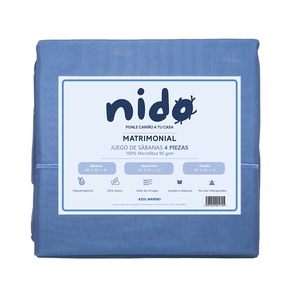 Sabana de Microfibra Matrimonial Nido 90 GSM