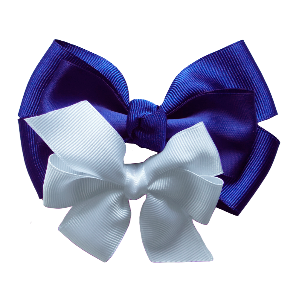 Set de Duo de Lazos Azul y Duo de Colitas Blancas Stelle