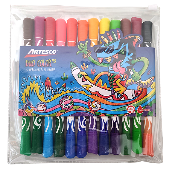 Marcadores Gruesos Artesco Duocolor 12 uds