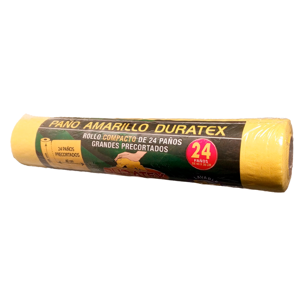Rollo de 24 Paños Precortados Extra Largo Amarillo Duratex