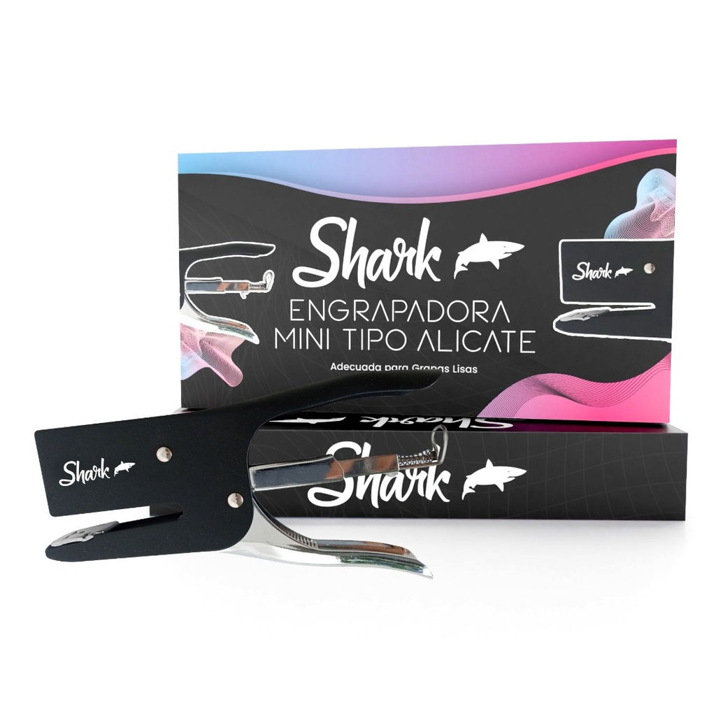 Grapadora Shark Mini de Alicate Negro Medidas: 10,3x6 cm