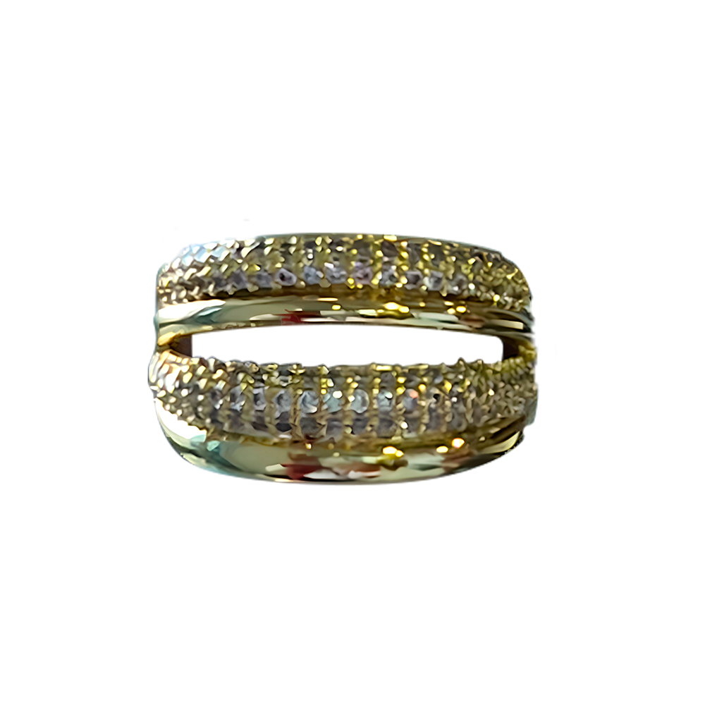 Anillo Doble de Cristales Ajustable Cavara