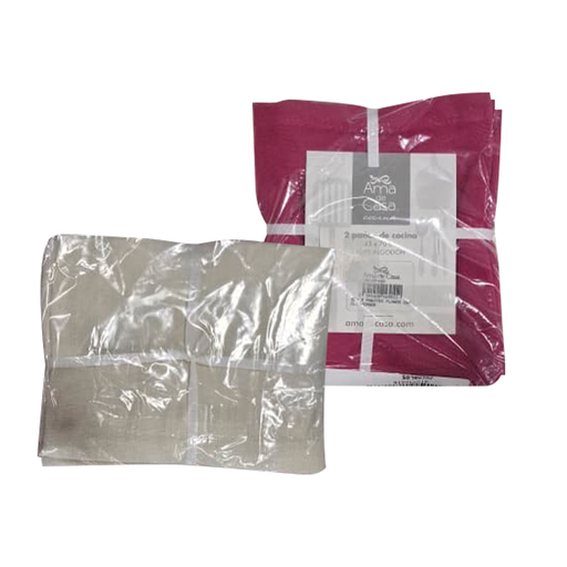 [5791041] Paño de Cocina Ama de Casa Plano Camelia Pack de 2 und. 45 x 70 cm