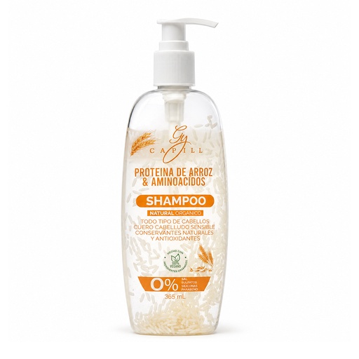 [5961023] Shampoo Natural Orgánico Sin Sal Gy Capill Arroz y Aminoacidos Hialurónico 365ml