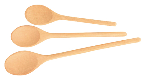 [2001011] Cucharas Tescoma Ovaladas de Madera Woody Set 3