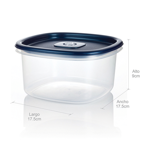 [2001040] Recipiente Cuadrado Estra Plus 1.5L Azul Noche