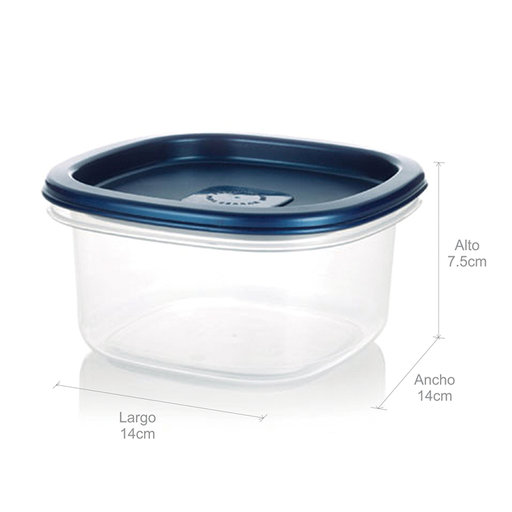 [2001039] Recipiente Plastico Cuadrado Estra Plus 0.7L Azul Noche