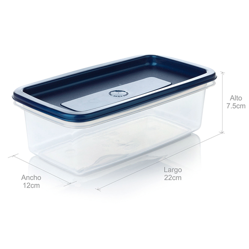 [2001042] Recipiente Rectangular Estra Plus 0.9L Azul Noche