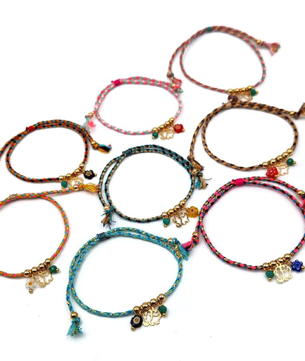 Pulsera Cavara Cordón Elefante y Murrinas