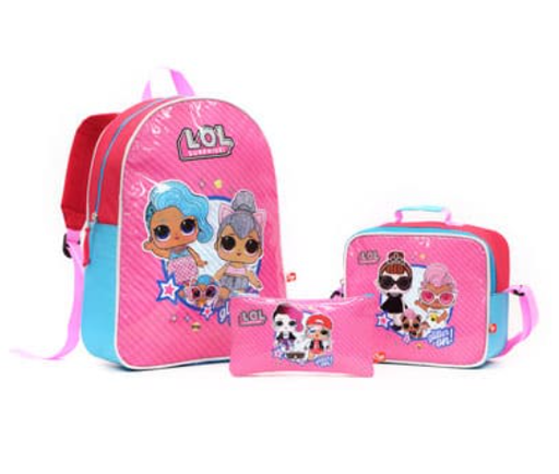 Combo LOL Surprise Morral + Lonchera + Cartuchera 30x41x16cm