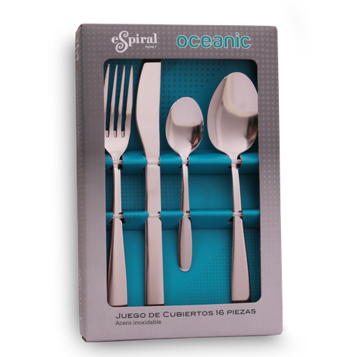 [2001046] Juego Cubiertos Espiral Oceanic 16 Piezas