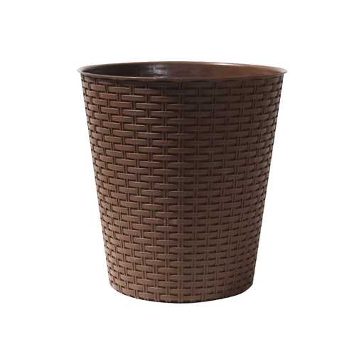 [2191002] Papelera Oceano Tejida Redonda Marrón Alto 29cm Diámetro 27cm