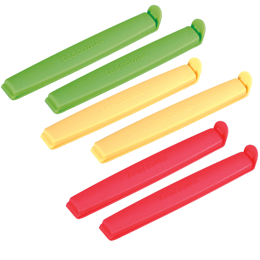 [2001069] Pinza Cierra Bolsas Tescoma 12 cm 6 pzas Colores Surtidos