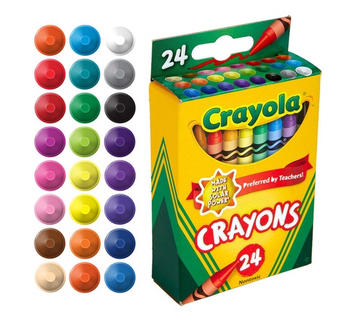 [3651004] Lápices de Colores de Cera Crayola Regular - 24 piezas