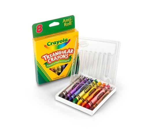 [3651005] Lápices de Colores de Cera Crayola Triangulares - 8 piezas