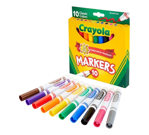 [3651009] Marcadores Gruesos Crayola - 10 piezas