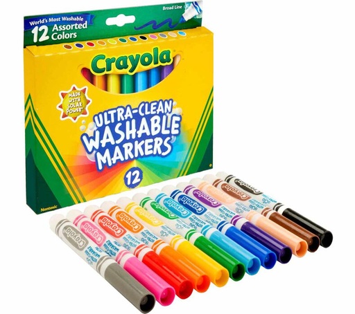 [3651011] Marcadores Gruesos Crayola Lavables - 12 piezas