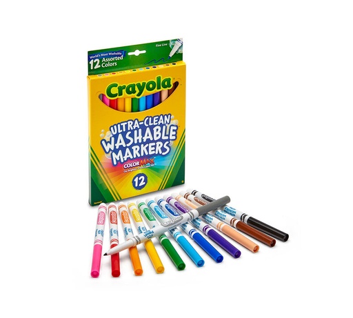 [3651012] Marcadores Finos Crayola Lavables - 12 piezas