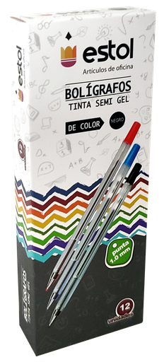 [2881024] Bolígrafo Estol Negro Caja x 12 Unidades