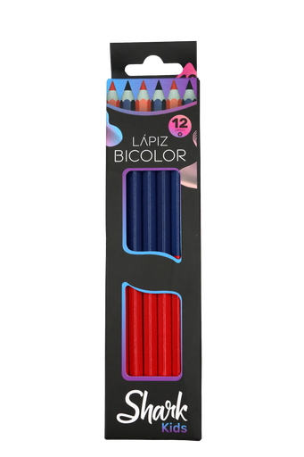 [3851005] Lápices Shark Kids Bicolores - 12 piezas