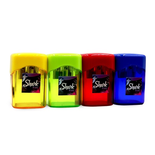 [3851020] Sacapuntas de Aluminio Shark con Doble Depósito Colores Surtidos