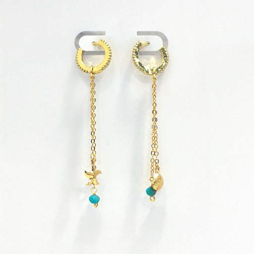 [2091090] Argollas Pequeñas Cavara con Dijes y Piedra