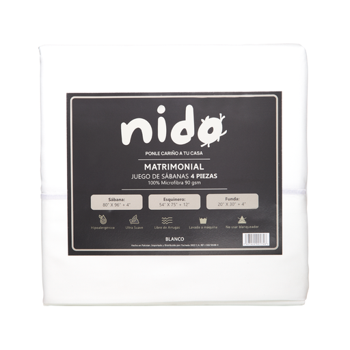 Sabana de Microfibra Matrimonial Nido 90 GSM