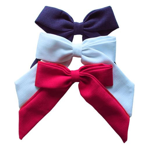 [2091095] Trio de Lazos Escolares Stelle Azul, Blanco y Rojo