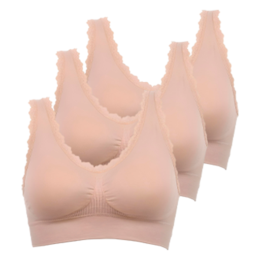 [4251006] Tripack de Tops Brasier con Relleno Aire Bra Deluxe (Beige)