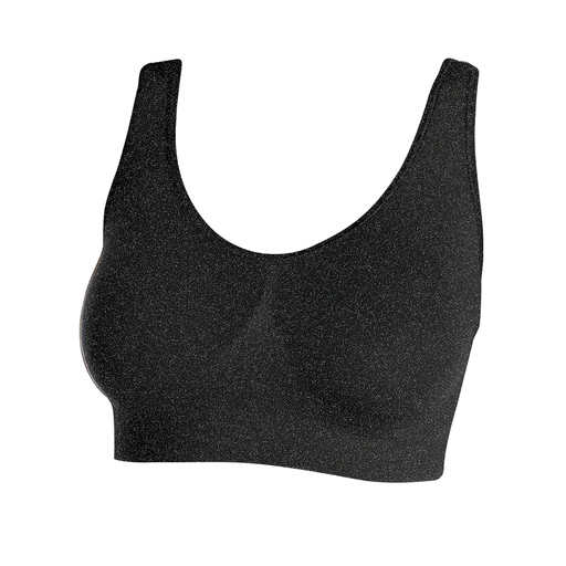 [4251017] Top Brasier Individual Escarchado Sparkle Bra Negro Talla S