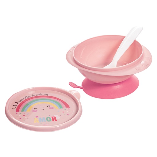 [3411051] Bowl Alfa Hogar Con Cuchara Arcoiris 240ml