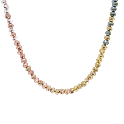 [2091141] Collar Corto de Cristales Metalizados Multicolor Cavara